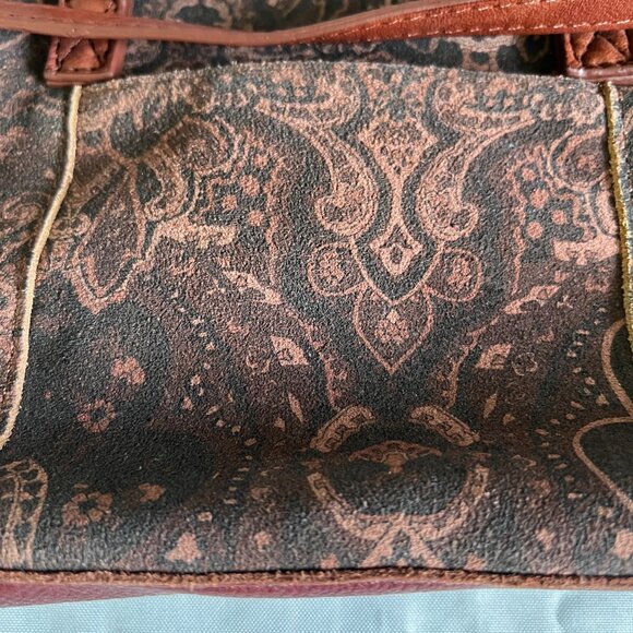 American Leather Co. Brown Paisley Small Crossbody & Handbag With Adjustable Str - Picture 2 of 6